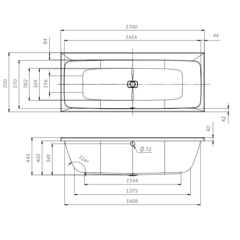 Акриловая ванна AM.PM Func W84A-170-070W-A 170х70 фото 3