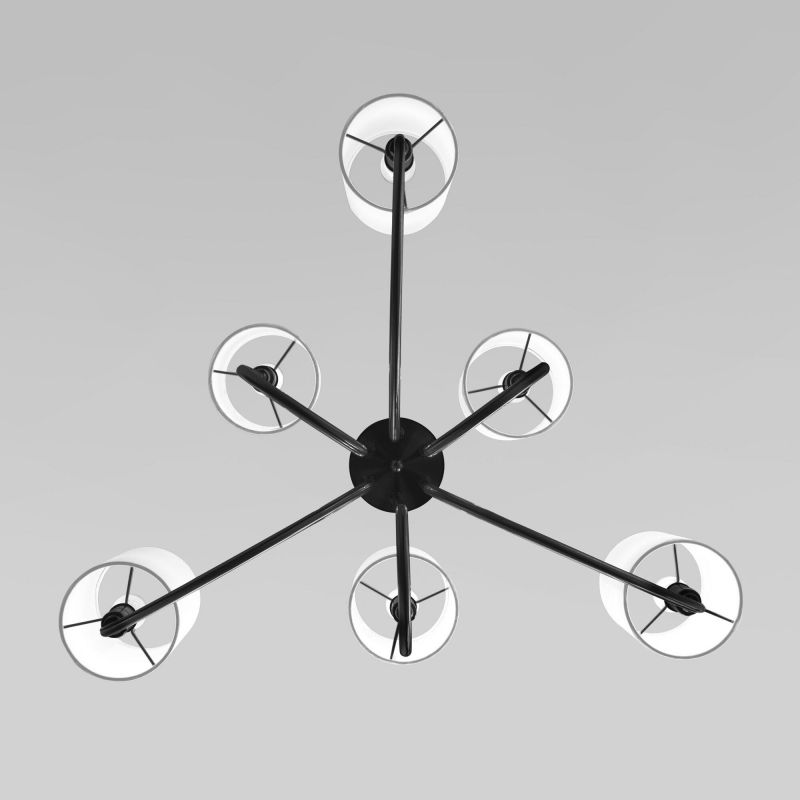 Подвесная люстра Eurosvet Abbey с тканевыми абажурами 60164/6 черный