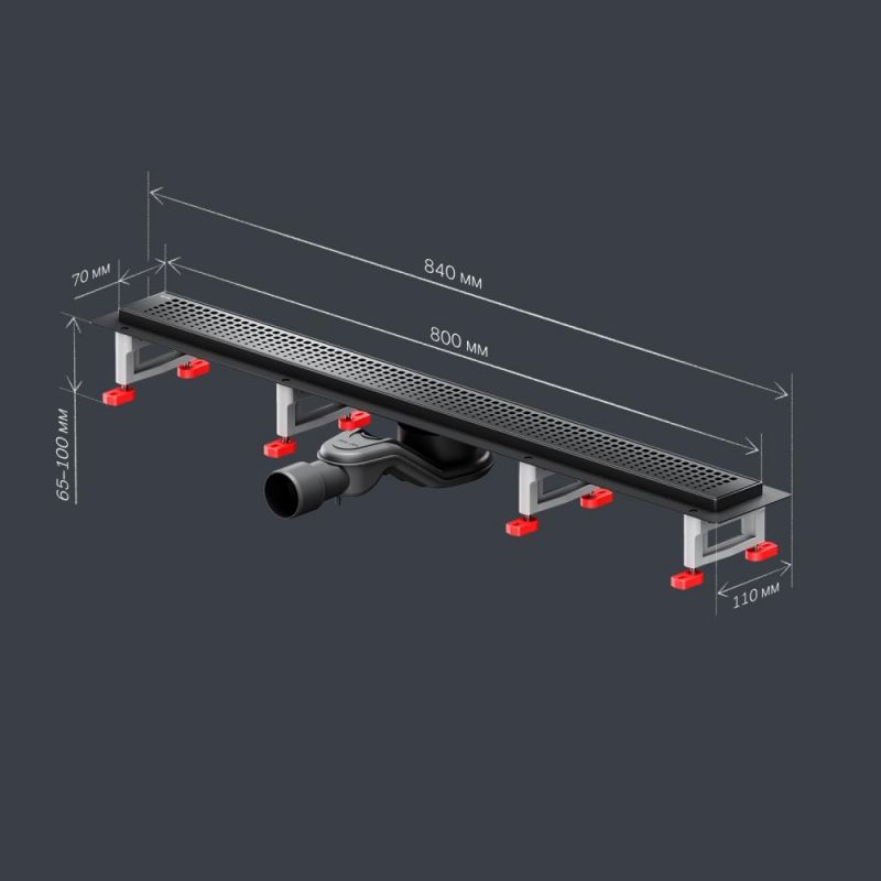 Душевой лоток AM.PM MasterFlow W01SC-P11-080-01BM черный