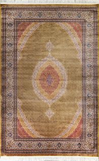 Турецкий ковер из шёлка и модала Carpet «SILK QUM» 9059E-YEL-BGE 300 x 400 см