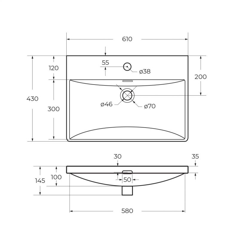 Раковина мебельная BelBagno BB-8076-3-60, 61 см фото 4