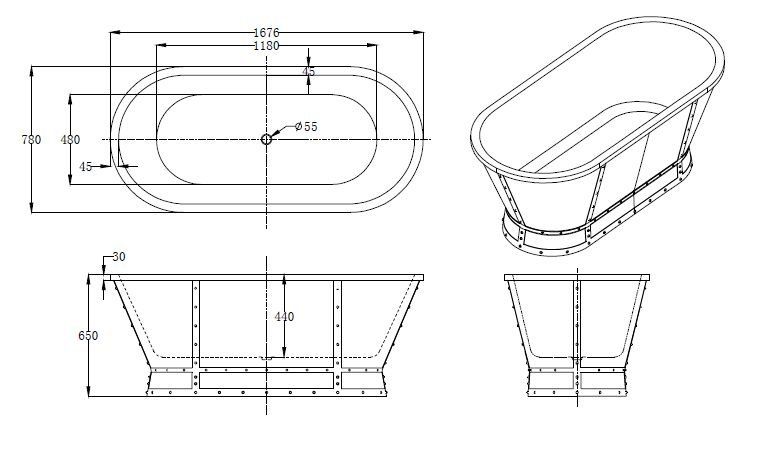 Акриловая ванна BelBagno BB35 170x80 фото 6