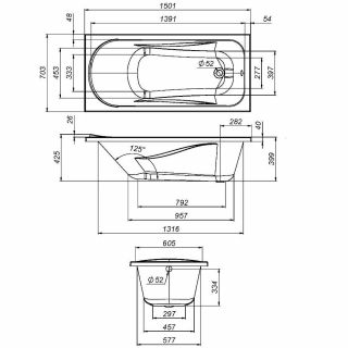 Каркас AM.PM Sense W76A-150-070W-R