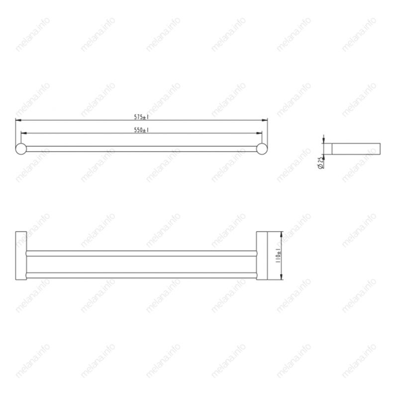 Двойная штанга для полотенец Melana 865002 фото 2