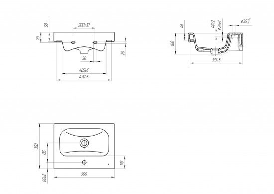 Раковина Aqwella Moduo 50 Slim UM-MOD50SL/1 фото 4