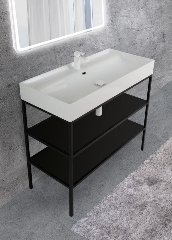Полка для консоли под раковину Cezares CADRO CADRO-100-MENS-NERO фото 1