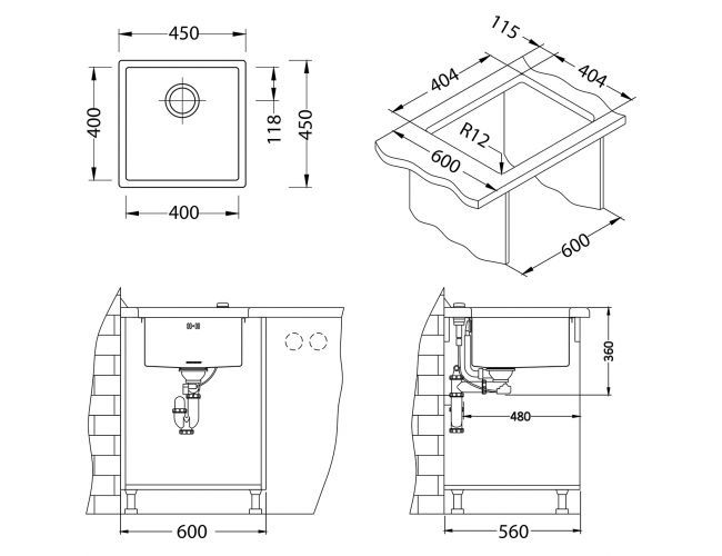 Кухонная мойка Alveus QUADRIX 1102604 фото 3