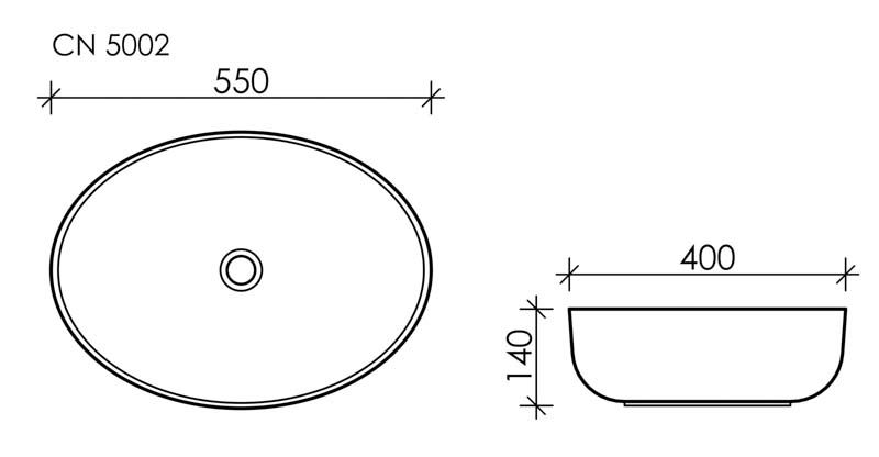 Раковина-чаша овальная Ceramica Nova Element CN5002 55х40 см