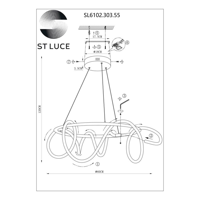 Светильник подвесной ST Luce Sagrato 35W LED 4000К (белый) SL6102.303.55 фото 4