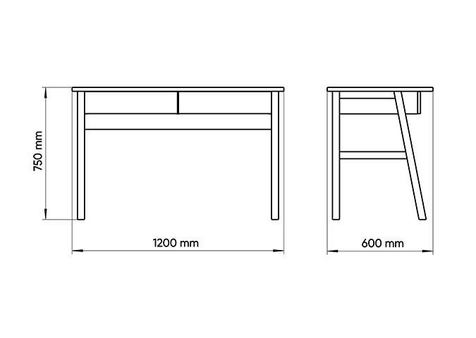 Стол письменный Ellipsefurniture Classic М1 (белый) CLMBSS01010102