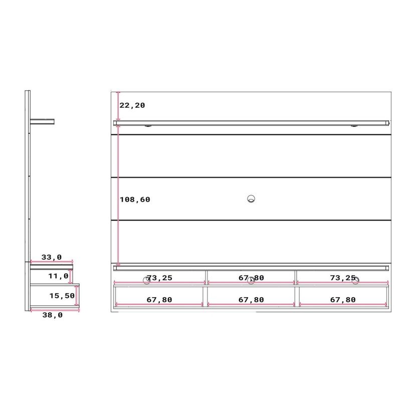 Стеллаж с LED подсветкой Manhattan Comfort Home Horizon PA27152