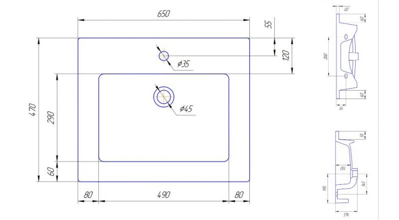 Тумба под раковину Corozo Чикаго SD-00000325 65 см серая