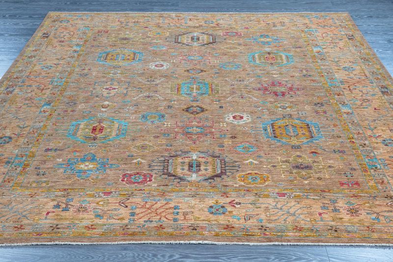 Пакистанский ковер из шерсти Carpet «WAZIR» BRN-GOLD 245 x 308 см фото 3