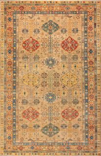 Пакистанский ковер из шерсти Carpet «KAZAK ROYAL» 231045-BRN-GLD 279 x 397 см