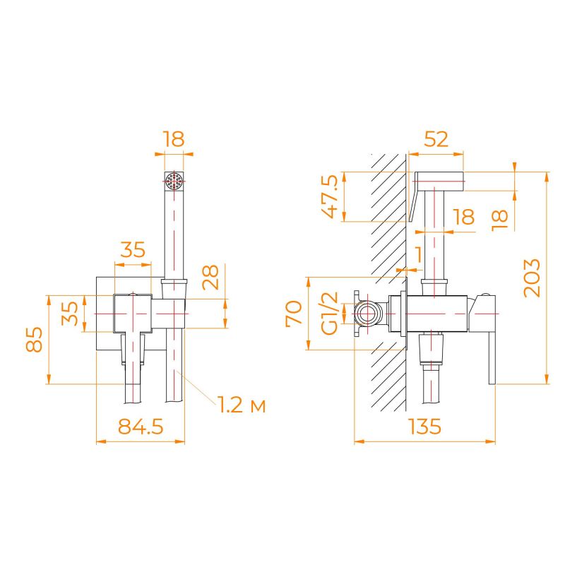 Гигиенический душ со смесителем RGW SP-212B фото 2