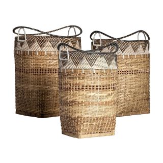Корзина для одежды Vical ZIRBA коричневая 3 штуки 169505