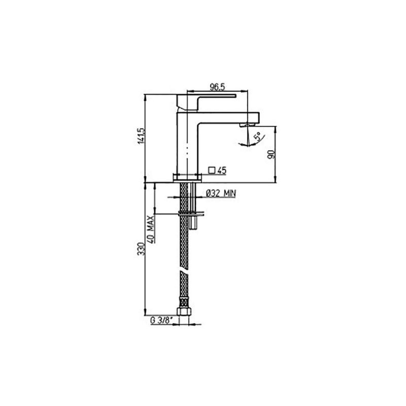 Смеситель для раковины Paini Dax-Dax-R 84CR205RSKM