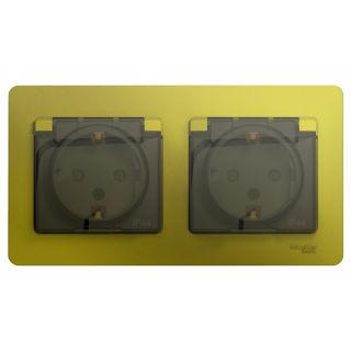 Электрическая розетка двухместная Systeme Electric GLOSSA  BD-1494672