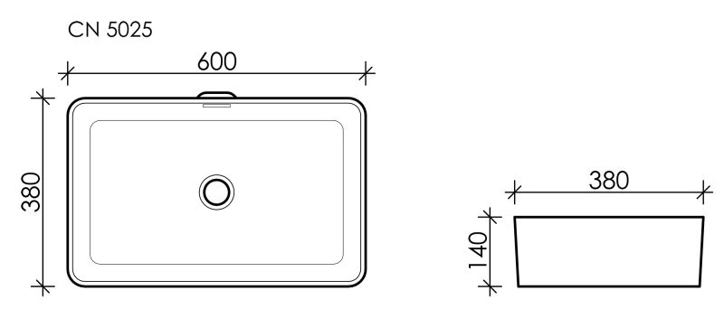 Раковина прямоугольная Ceramica Nova Element CN5025 60х40 см