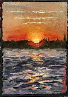 Картина "SUNSET ON SULTANAHMET ISTANBUL" Марина Дерягина