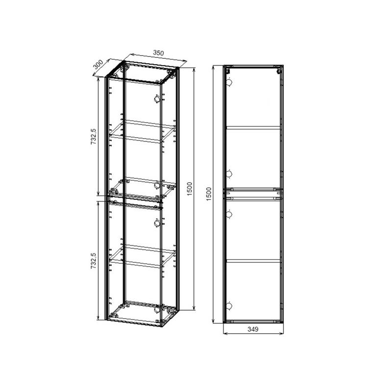 Пенал подвесной Vincea Chiara/Luka VSC-2CL150NO 1500x350 N.Oak