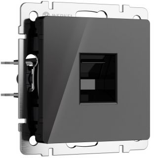 Розетка Ethernet RJ-45 (черный акрил) Werkel W1181048