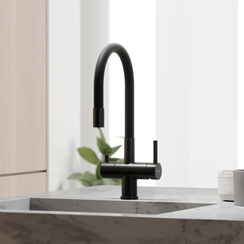 Смеситель для кухни SANCOS Lucia SC4004MB, матовый черный фото 3