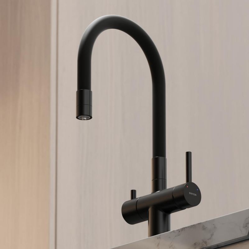 Смеситель для кухни SANCOS Lucia SC4004MB, матовый черный фото 5