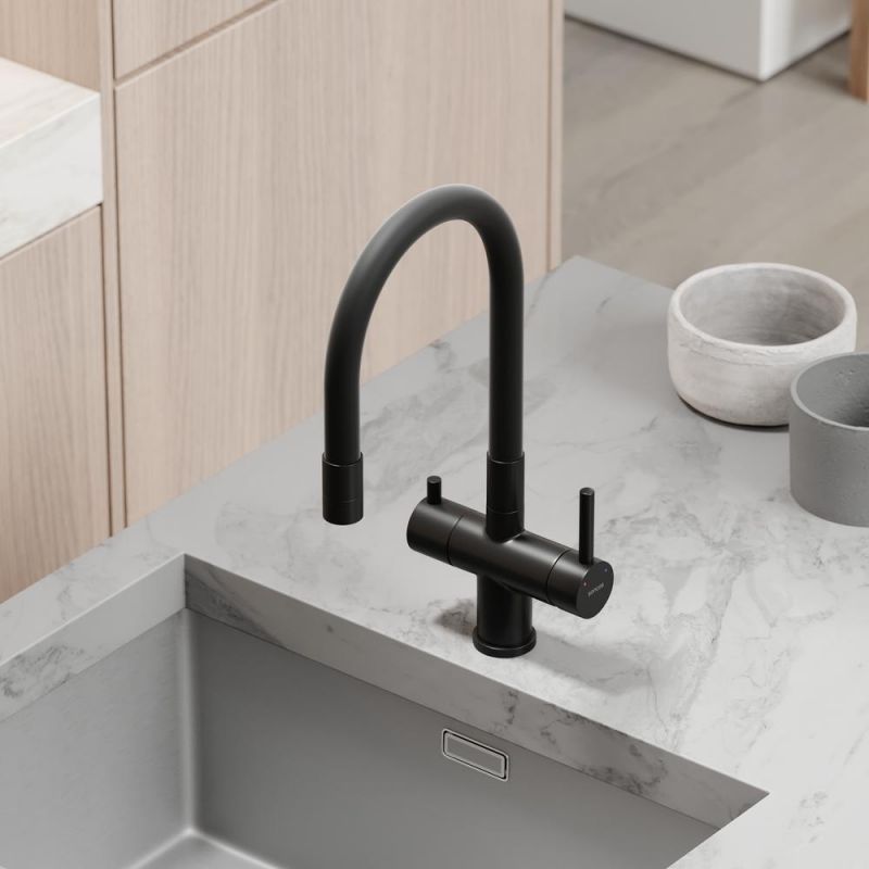 Смеситель для кухни SANCOS Lucia SC4004MB, матовый черный фото 6