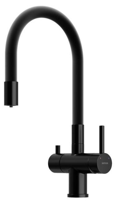 Смеситель для кухни SANCOS Lucia SC4004MB, матовый черный фото 1