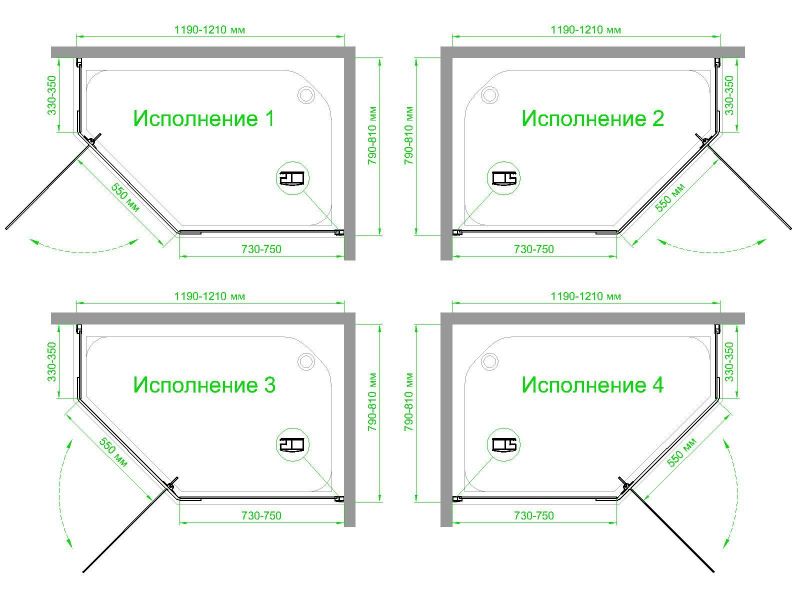 Душевой уголок Royal Bath RB1280TR-C-BL, 80х120 см фото 4