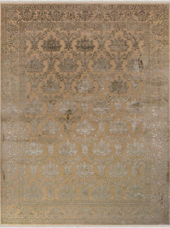 Индийский ковер из шерсти и арт-шёлка Carpet «KING OF AGRA» NO54-GLD-GLD 70 x 139 см фото 1