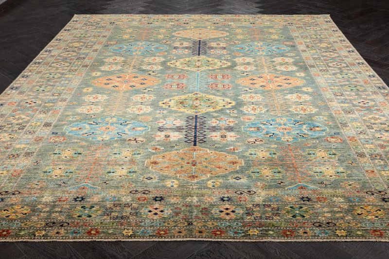 Пакистанский ковер из шерсти Carpet «KAZAK ROYAL» 231574-GRN-GRN 279 x 366 см