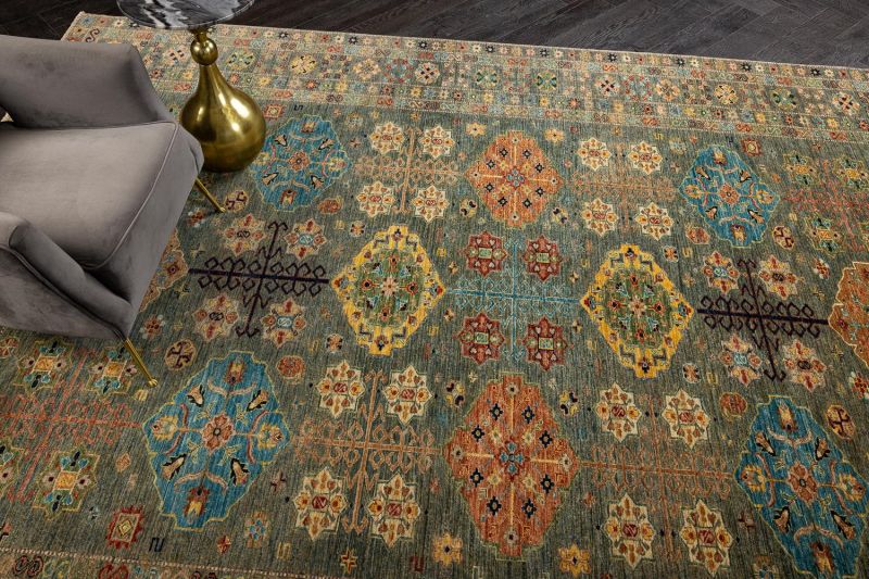 Пакистанский ковер из шерсти Carpet «KAZAK ROYAL» 231574-GRN-GRN 279 x 366 см