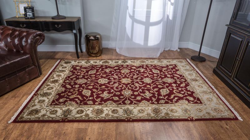 Индийский ковер из шерсти и шёлка Carpet «PLATINUM» AK1511-DRED-IVR 92 x 154 см