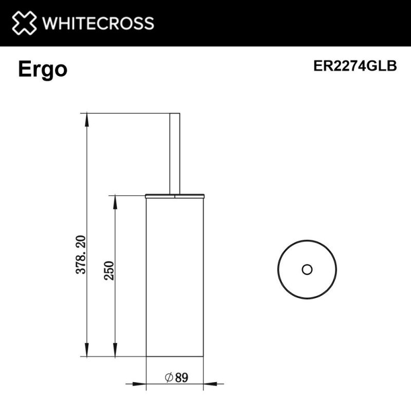 Ершик напольный WHITECROSS Ergo ER2274GLB, брашированное золото