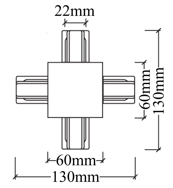 Соединитель X-образный (однофазный) для встраиваемого шинопровода Crystal Lux CLT 0.2211 04 WH