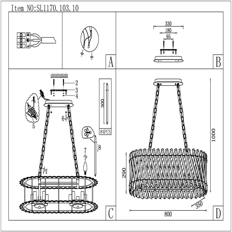 Люстра подвесная ST Luce Fabio SL1170.103.10