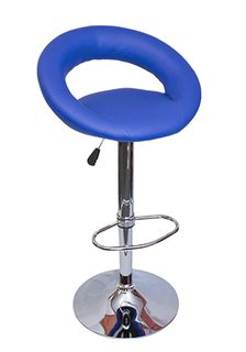 Барный стул Dobrin 5001-LM MIRA,  цвет сиденья синий, цвет основания хром