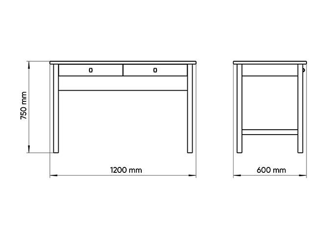 Стол письменный Ellipsefurniture Classic М2 (белый) CLMBSS01010103