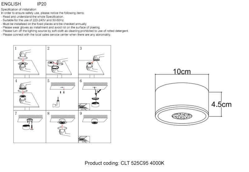 Светильник потолочный Crystal Lux CLT 525 CLT 525C95 GO 4000K