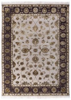 Индийский ковер из шерсти и шёлка Carpet «PLATINUM» AK1507-IVR-CHOC 125 x 184 см