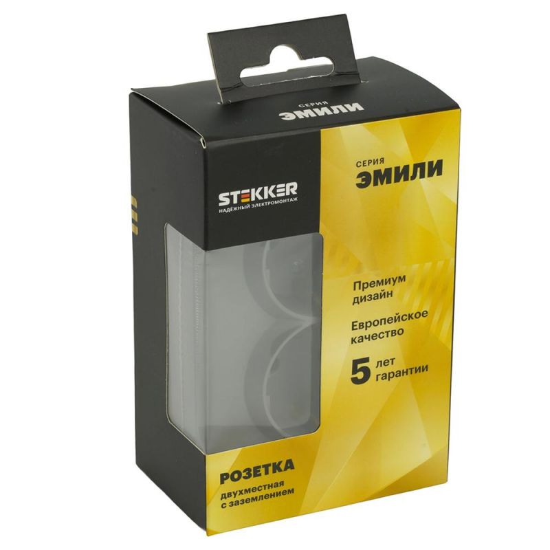 Розетка двухместная Stekker Эмили с защитной шторкой 250В, 16А, RST16-5114-10, платиново-серая, soft touch  49960 фото 11