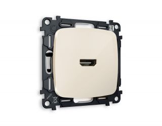 Комплект механизма розетки HDMI 2.0 Ambrella Volt OMEGA Бежевый глянец 40V/500mA 2.0GHz 5-18Gbit/s (OP3140, VM222) MO314010
