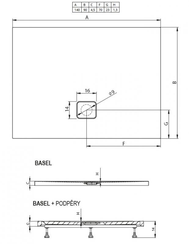 Акриловый душевой поддон Riho Basel D005027005 140x90