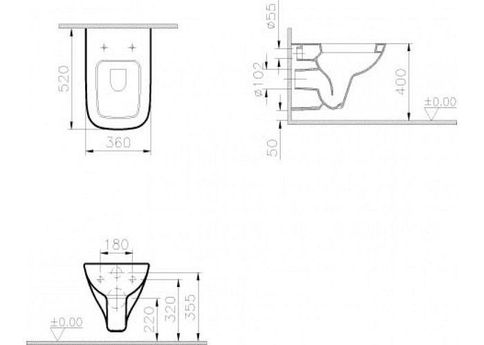 Унитаз подвесной Vitra S20 5507B003-0101