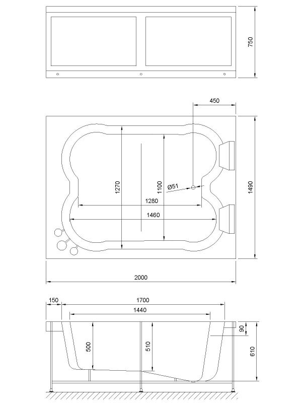 Акриловая ванна Royal Bath HARDON De Luxe RB083100DL 200x150