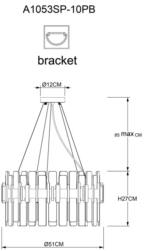 Подвесная люстра Arte Lamp ALYA A1053SP-10PB