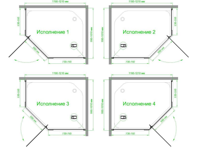 Душевой уголок Royal Bath RB1210TR-C, 100х120 см фото 3