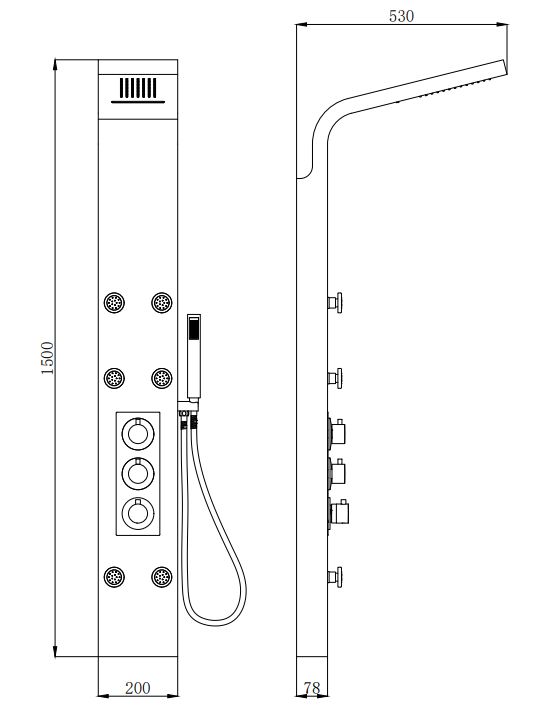 Душевая панель BeWash BV6TMSP3024,бамбук, глянцевая, с г/м фото 2